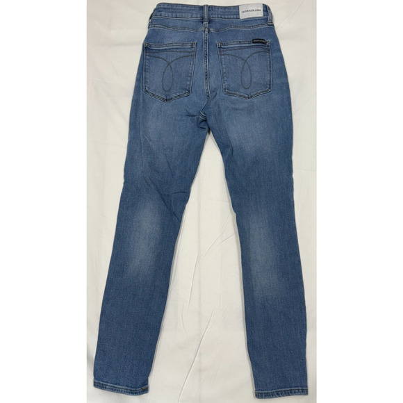 Calvin Klein Jeans Womens 28 x 28 Blue Slim Fit Med Rise Skinny CKJ 010 - Picture 7 of 10